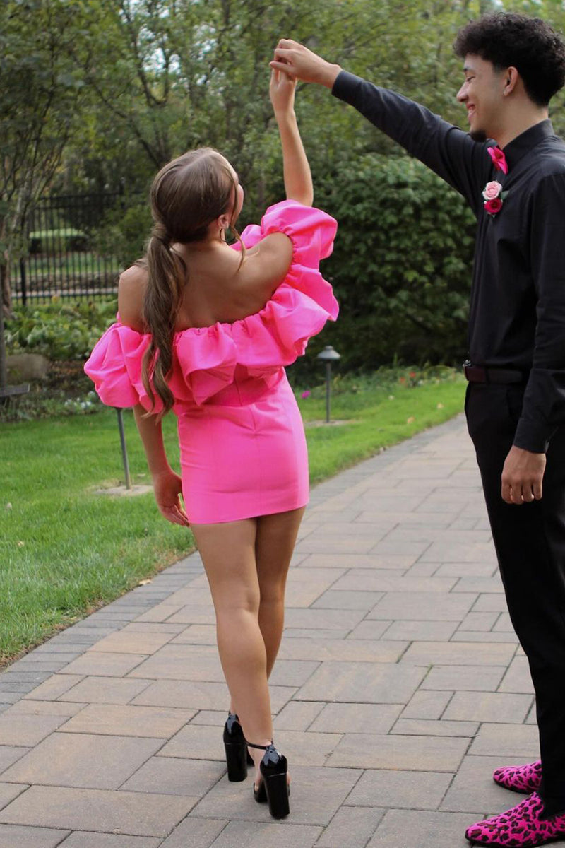 homecomings dresses Ladivine 9245 Elegant Embellished Tulle A-line Mini Dress Blush / L main image 1