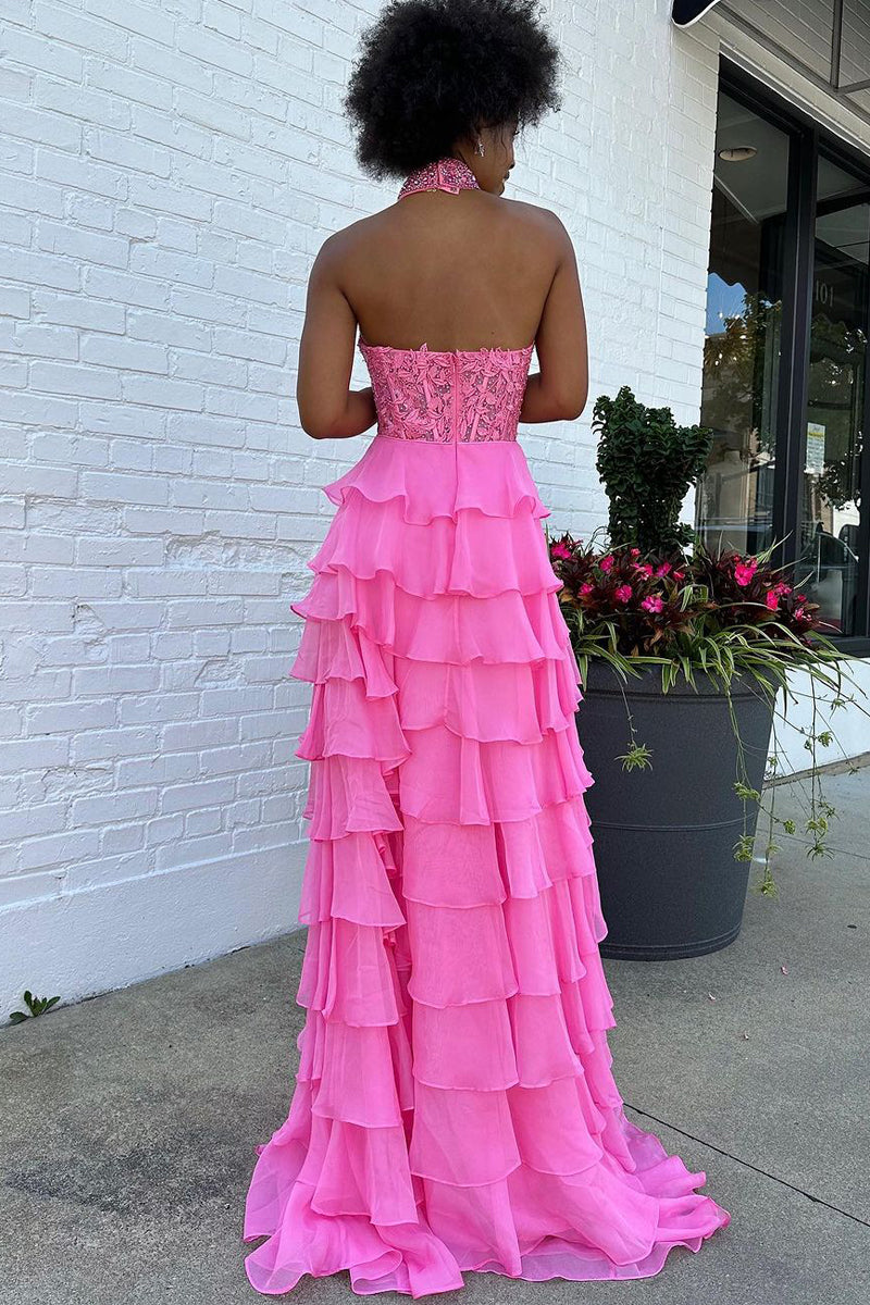 Sweetheart Neck Short Chiffon Dresses Candy Pink main image 0