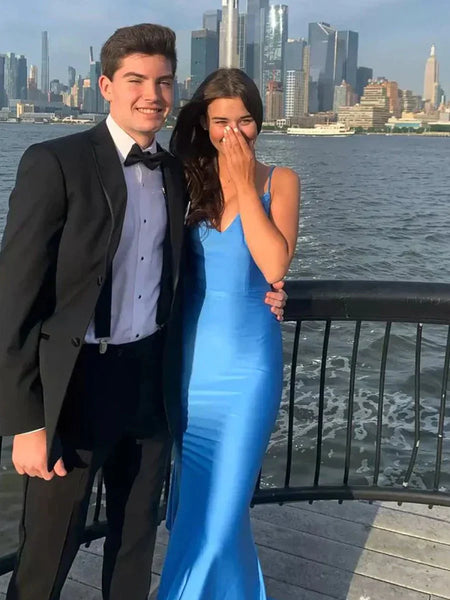 Gorgeous Mermaid V Neck Satin Prom Dress AB25101507