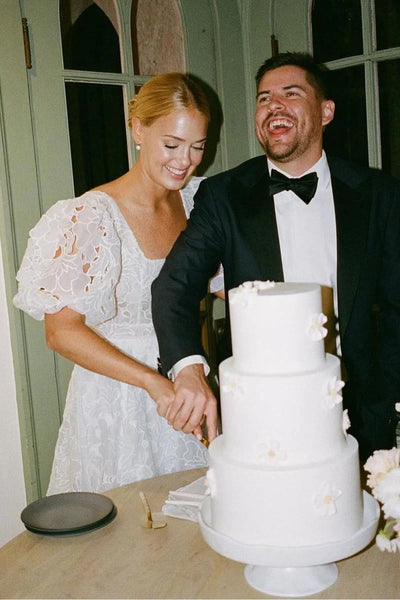 Bohemian A Line Square Neck Chiffon Long Bridal Dresses with Ruffled Sleeves AB24110502