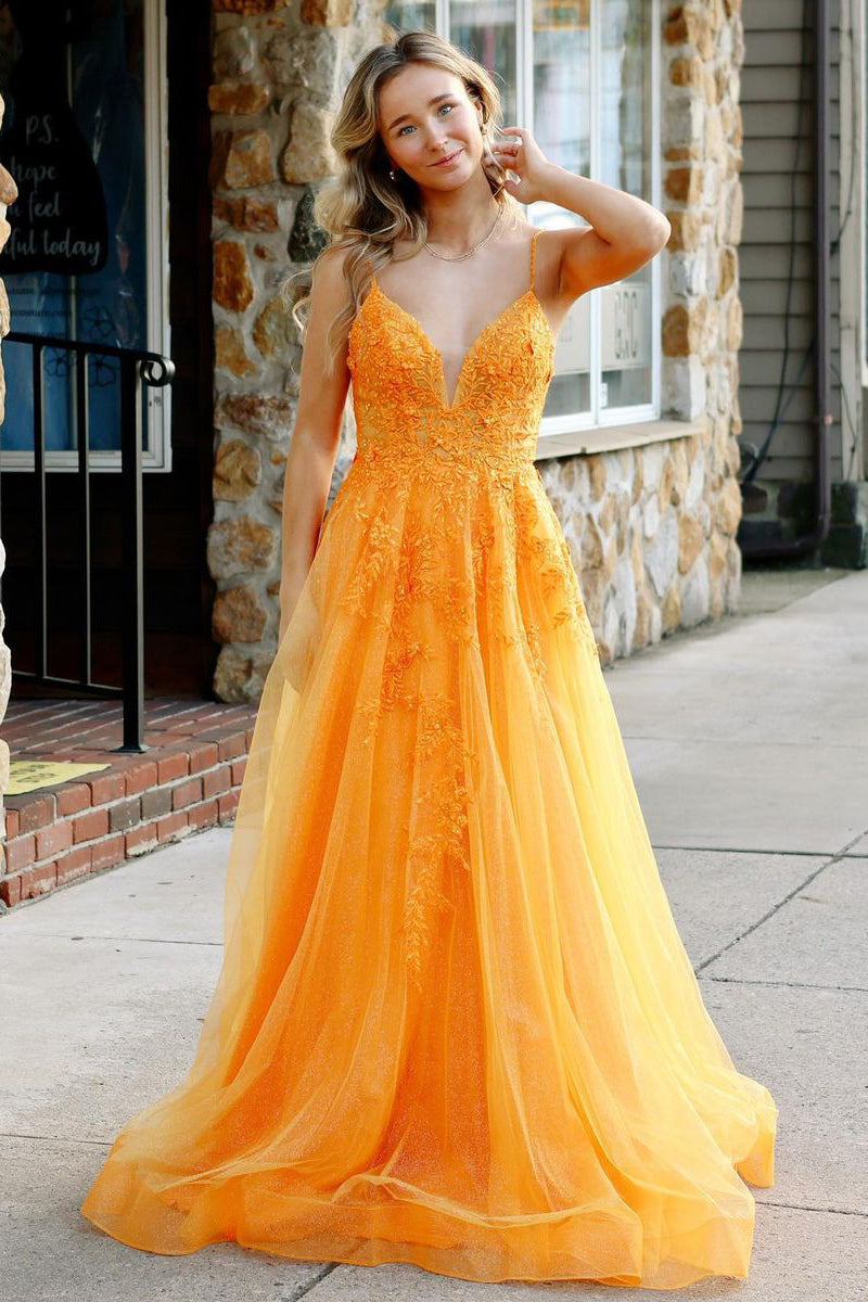 orange tulle prom dress Gorgeous A Line V Neck with Appliques AB4032402 – Anniebride this Orange Queen Ball textured mini dress SIZE:26W Madison Long Sleeve Tulle