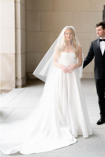 Fashion Ball Gown Strapless Satin Wedding Dress VK05060704