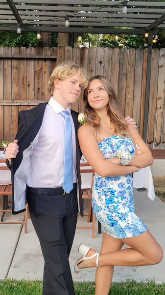 Cute Bodycon Strapless Floral Print Party Dress with Split AB24224