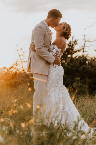 Fairy Mermaid Sweetheart Lace Wedding Dresses AB4010107