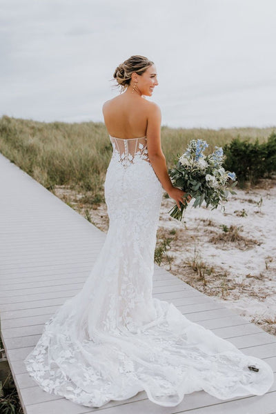 Fairy Mermaid Sweetheart Lace Wedding Dresses AB4010107