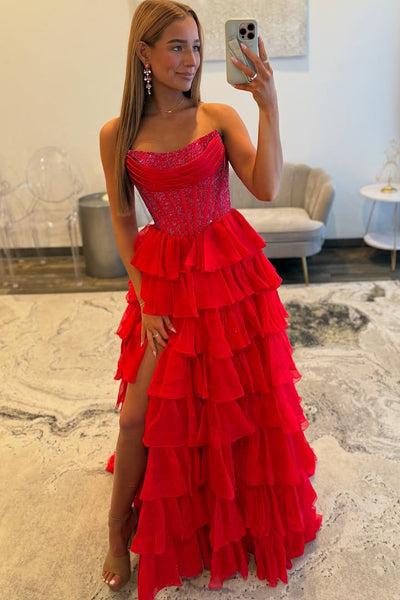 Charming A Line Scoop Neck Teal Tiered Chiffon Wedding Dress with Hot Stone AB25092803
