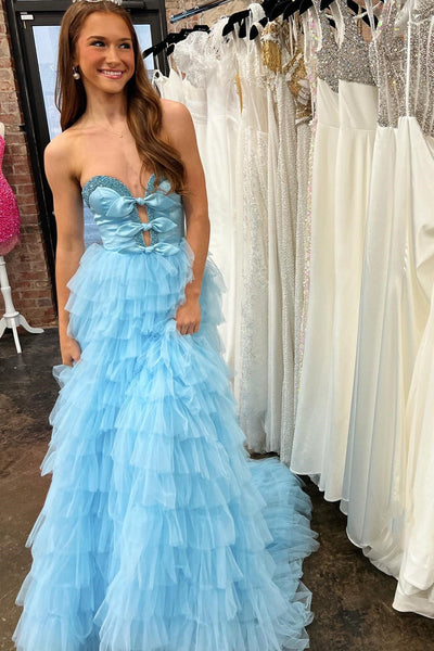 Cute Ball Gown Black Sweetheart Ruffle Long Prom Dress with Slit