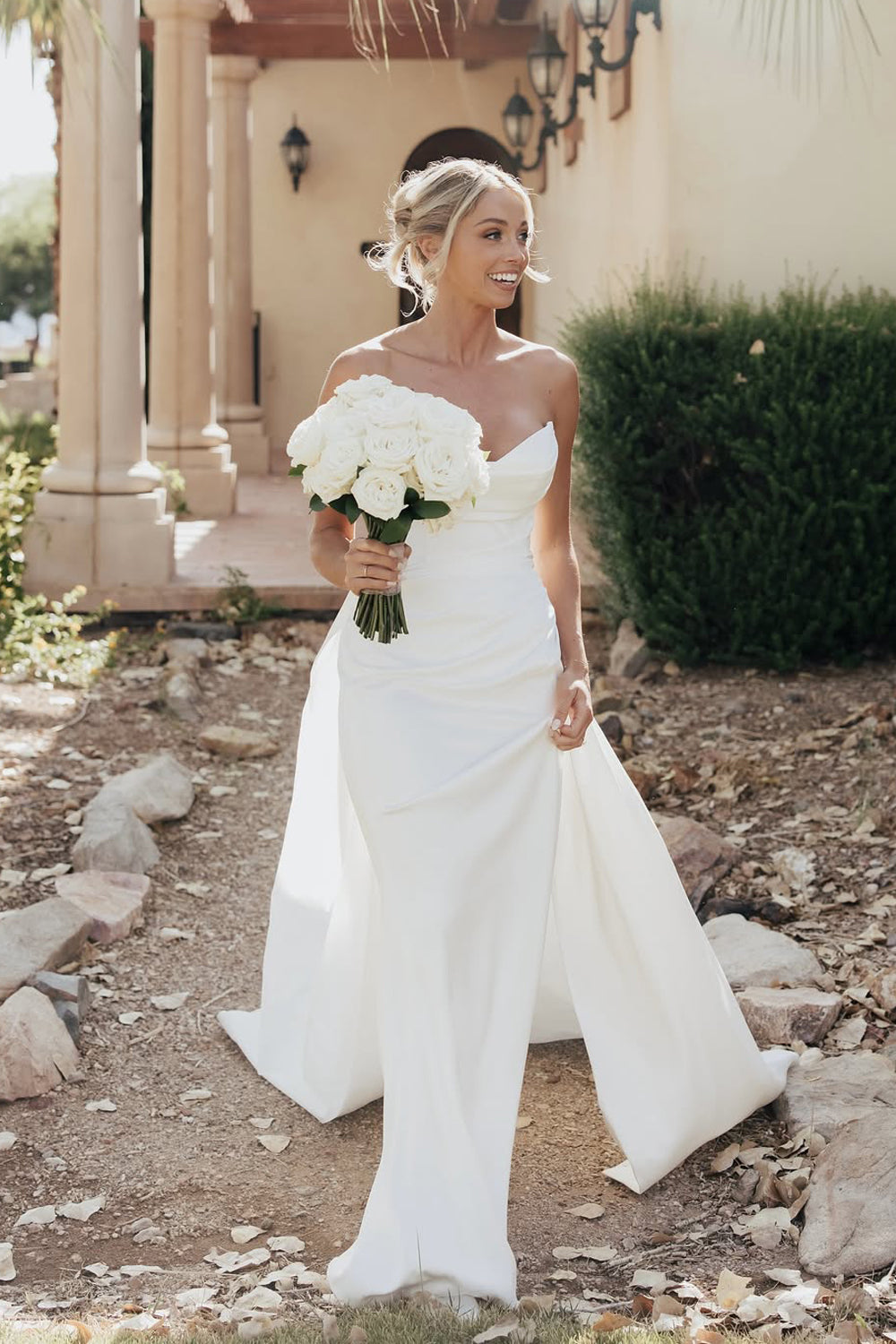 Romatic Mermaid Sweetheart Satin Long Wedding Dress AB25092906