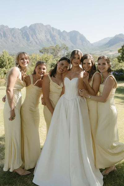 Sheath Cowl Neck Silk Satin Long Bridesmaid Dress AB26060114
