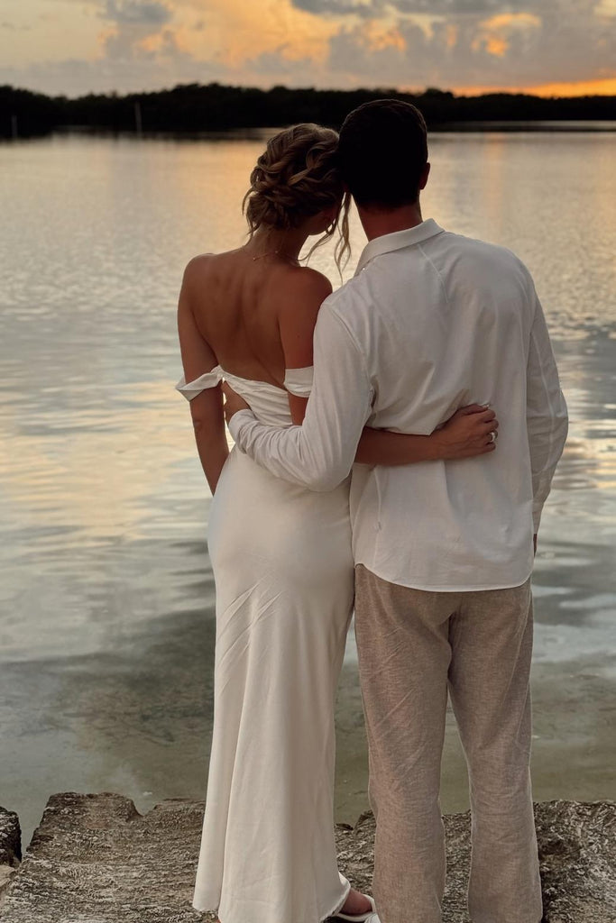 white silk party dress White Flare Silk Dress - Silk Dress - Square Neckline Dress - Summer Dress - Evening Dress - High Waist Midi Dress