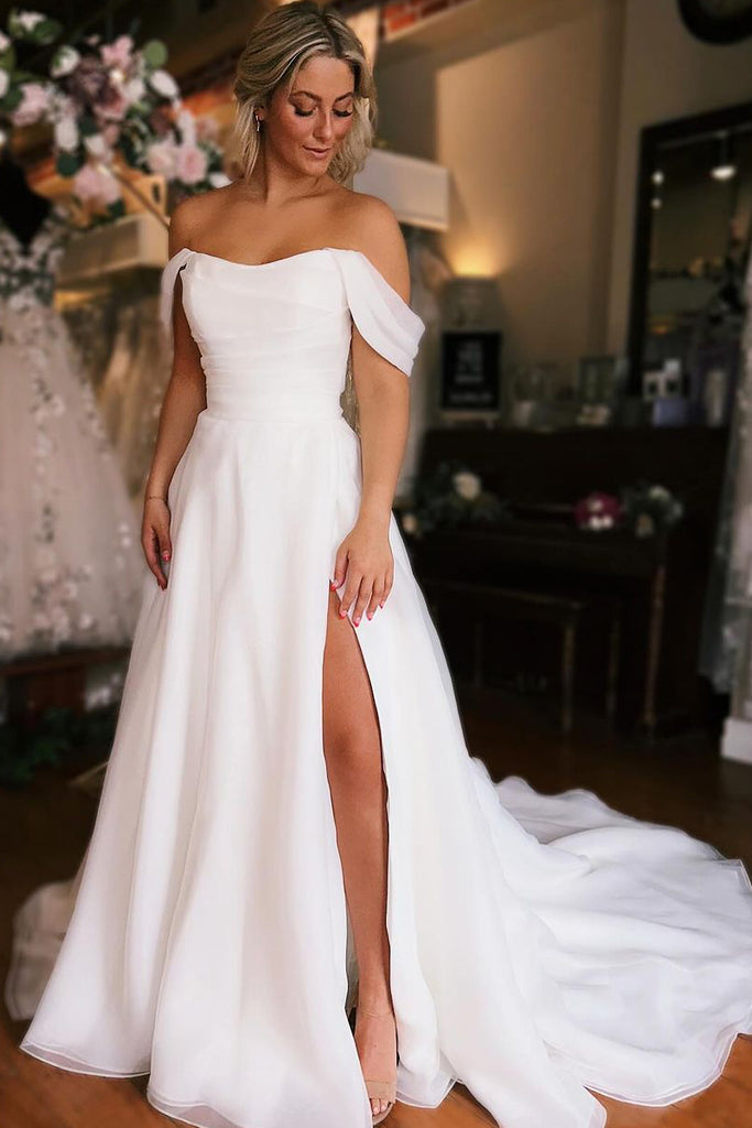 Fairy A Line Scoop Neck Chiffon Wedding Dresses AB101703 – Anniebride
