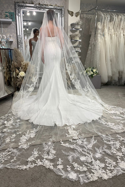 Mermaid Sweetheart Elastic Satin Long Wedding Dress AB26072009