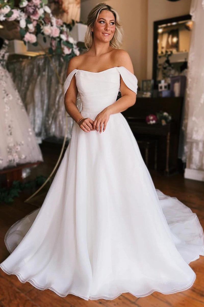 Fairy A Line Scoop Neck Chiffon Wedding Dresses AB101703 – Anniebride
