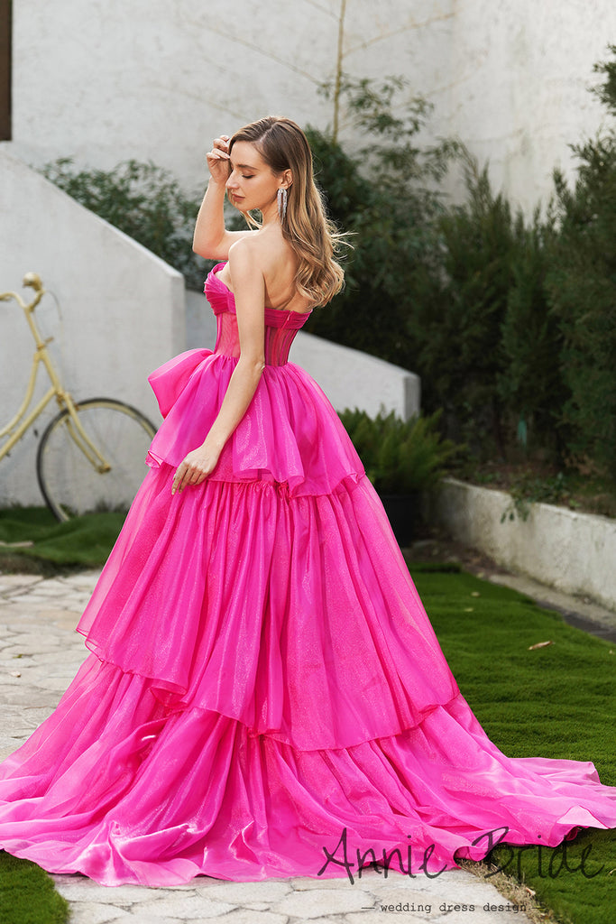 fuchsia organza dress Fuchsia Organza Dress Large
