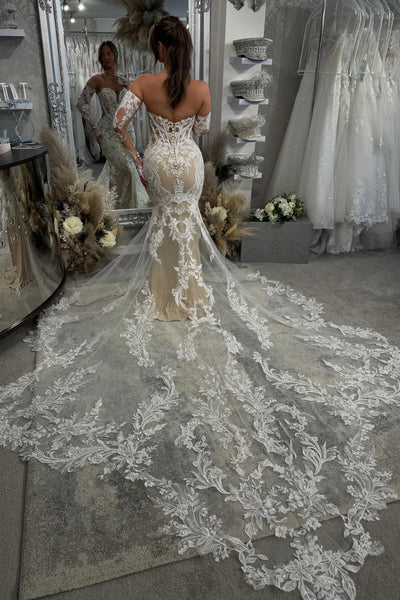 Stunning Mermaid Sweetheart Lace Wedding Dress with Appliques AB26022811