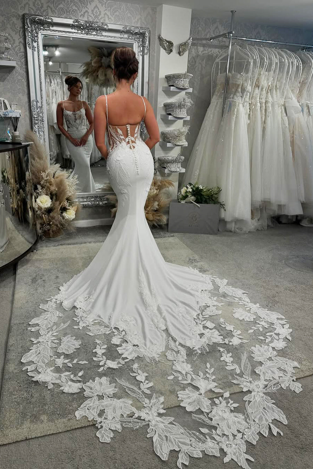 scoop neck mermaid wedding dress Gorgeous Mermaid Scoop Neck Lace Wedding Dresses VK23082502 Vickidress
