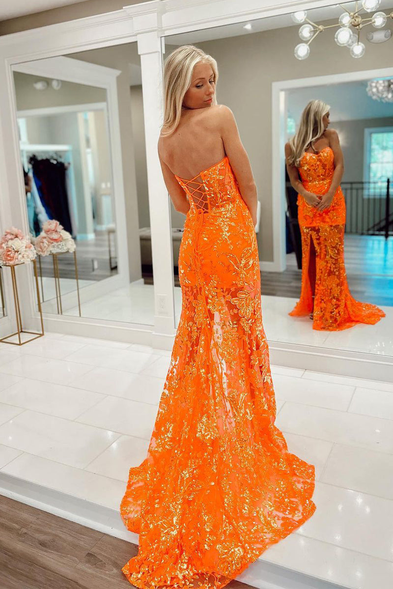 Exquisite Orange Sweetheart Off-Shoulder Mermaid Prom Dress main image 0