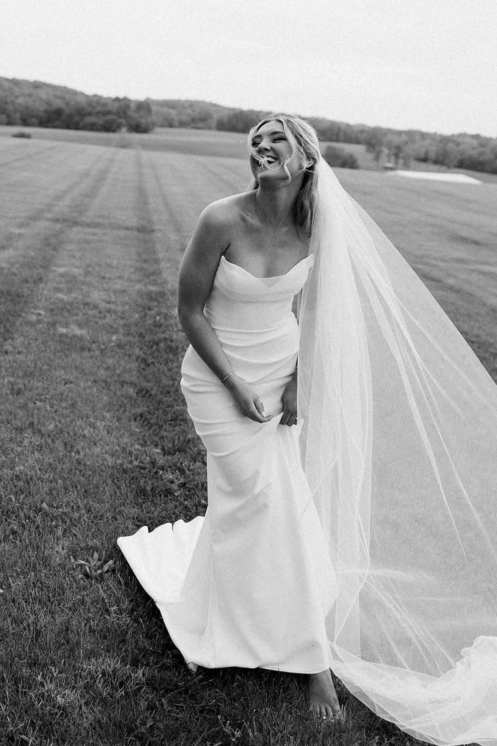 Simple Mermaid Strapless Sweetheart Elastic Satin Wedding Dress AB25092306