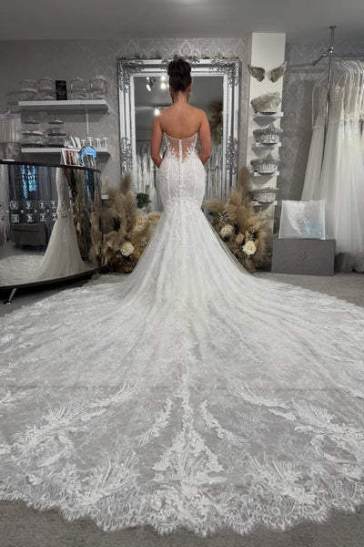 Gorgeous Mermaid Sweetheart Lace Wedding Dress with Appliques AB26042102