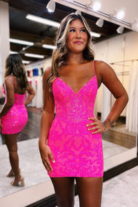 hot pink hoco dress windsor Pink Semi Dresses Windsor Glitter Windsor Junior Dresses Windsor Hot Pink Short Homecoming Dress