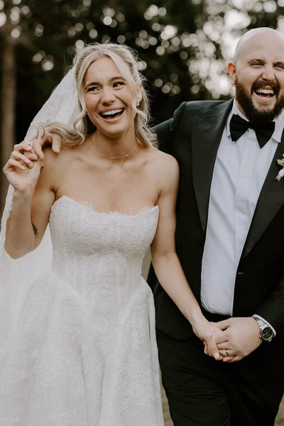 Gorgeous A Line Sweetheart Lace Tulle Wedding Dress AB25111402