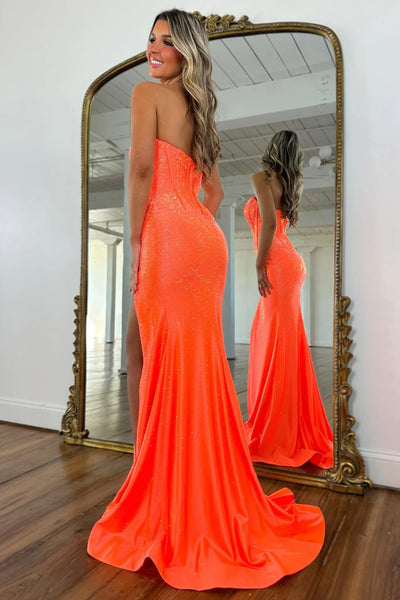 Sparkly Scoop Neck Navy Satin Long Prom Dress with Hot Stone AB26020603