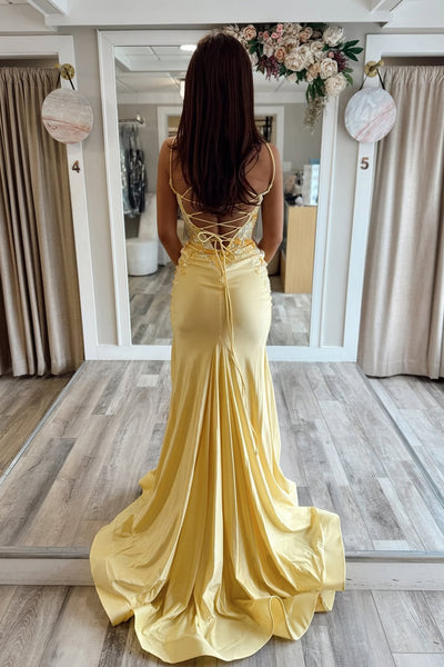 Fashion Mermaid V Neck Satin Long Prom Dress with Beading AB25100403
