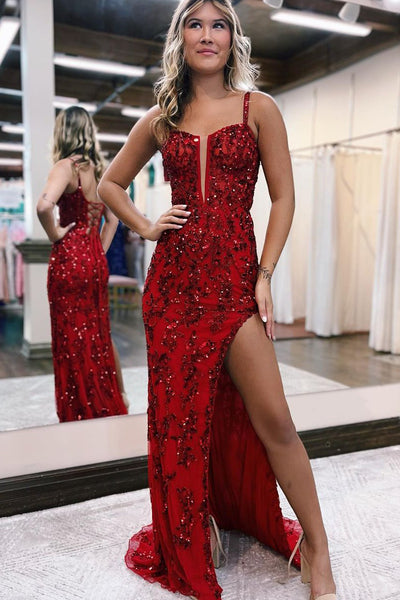 Cute Mermaid Sweetheart Royal Blue Sequins Long Prom Dresses with Lace AB111107