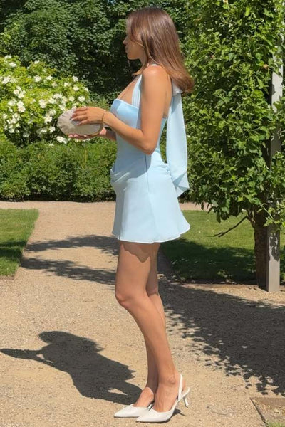 Chic Halter Straps Pleats A-Line Sleeveless Short homecoming Dress