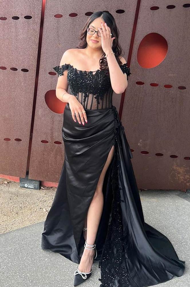 Vintage Green Bow Off The Shoulder Mermaid Evening Dress Formal Satin Prom Dress Y8269