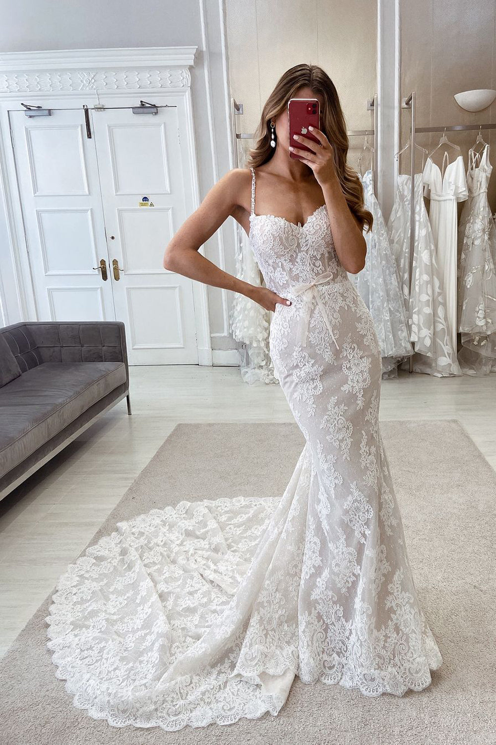 Elegant Mermaid Sweetheart Lace Long Wedding Dresses AB24083013 Anniebride Elegant Mermaid Sweetheart Lace Long Wedding Dresses AB24083013 Anniebride