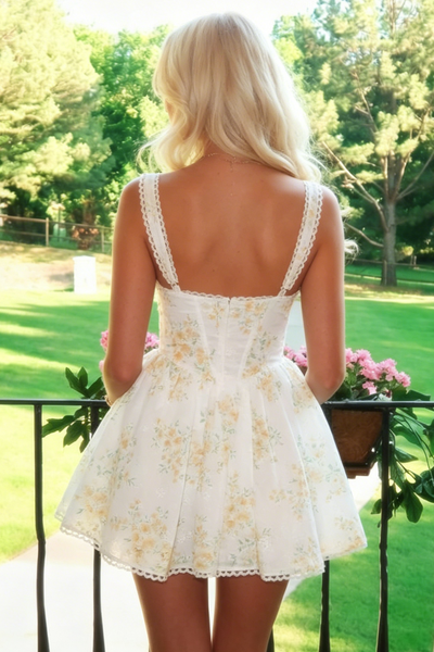 Gorgeous A-Line Print Strapless Sleeveless Short Homecoming Dress