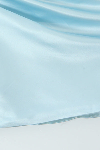 Cute Strapless Light Blue Ruched Tight Short Homecoming Dress