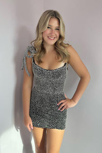 Cute Bodycon Black Scoop Neck Beads Tight Homecoming Dresses AB24082903