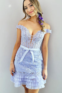Cute Sheath Sweetheart Light Blue Lace Short Homecoming Dresses AB102901
