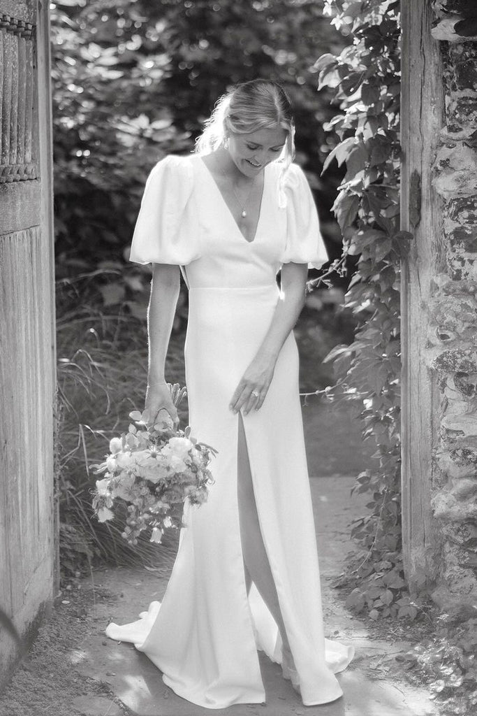half mermaid wedding dress Sexy Mermaid Wedding Dress with Sheer Skirt