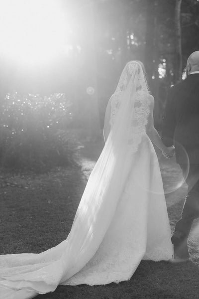 Gorgeous A Line Sweetheart Lace Tulle Wedding Dress AB25111402