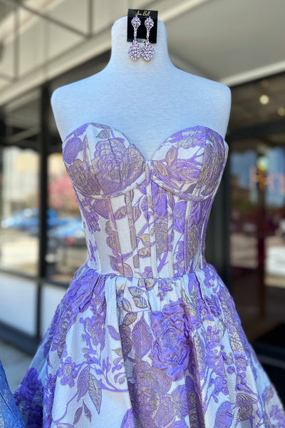 Cute Sweetheart Light Blue Jacquard Satin Short Homecoming Dress