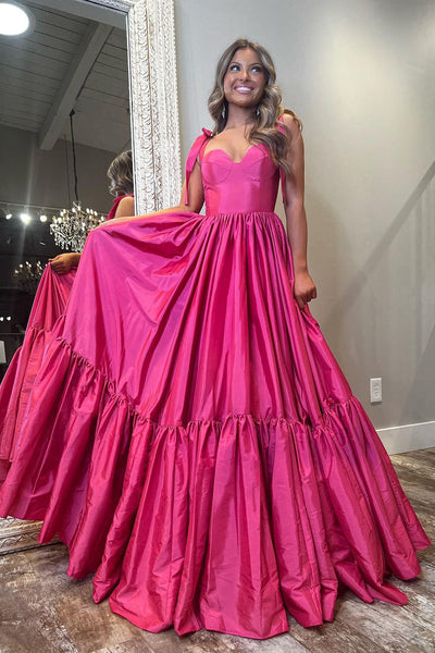 Ball Gown Sweetheart Red Satin Long Prom Dress AB4020602