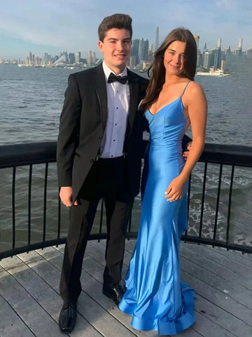 Gorgeous Mermaid V Neck Satin Prom Dress AB25101507