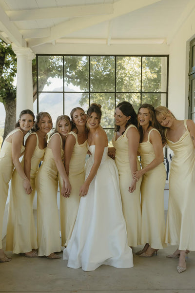 Sheath Cowl Neck Silk Satin Long Bridesmaid Dress AB26060114