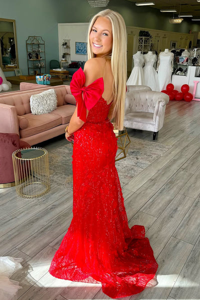 Cute Mermaid Off the Shoulder Red Satin iered Long Prom Dress AB25012501