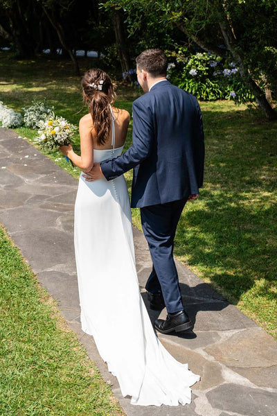 Simple Mermaid Straps Satin Wedding Dress AB25092907
