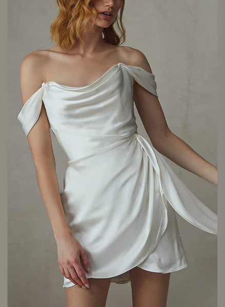 silk short wedding dress Raidy Silk Short Wedding Dress