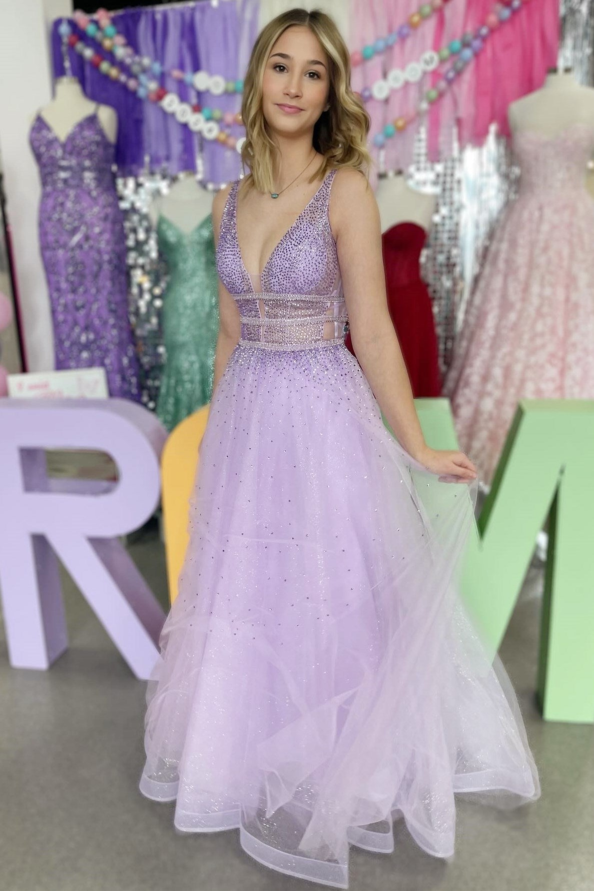 lavender a line prom dress corset prom dress with slit Lavender Princess A Line Off the Shoulder Corset Prom Dress with Lace-parroquiadesanalbertomagno.com