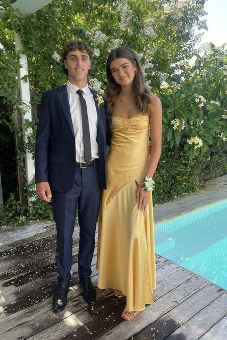 Cute Sweetheart Yellow Silk Satin Long Sheath Prom Dresses – Anniebride
