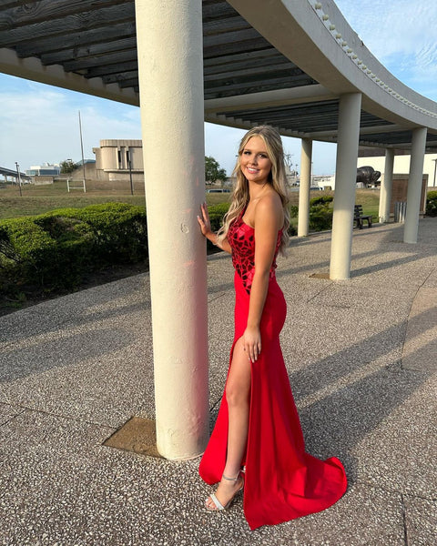 Cute Mermaid One Shoulder Blue Long Prom Dresses with Beaded AB21703